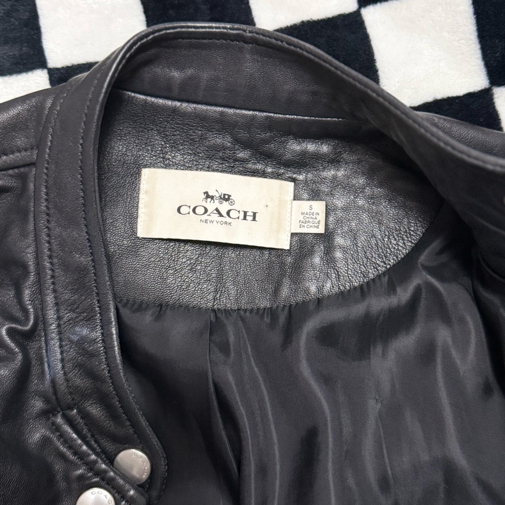 Coach Women's Racer Leather Jacket - Picture 2 of 6